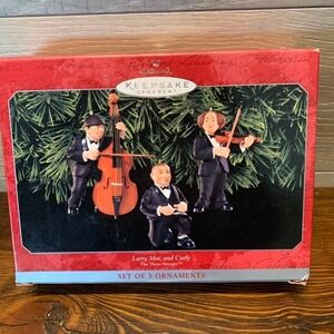 Hallmark Keepsake 1998 Ornaments Larry Moe and Curly Three‎ Stooges 3 pieces